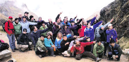 The trekkers at the Dead Woman's Pass