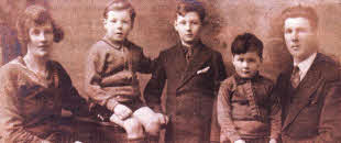 Margaret Woods (Skelly), Tony Woods' grandmother, died on October 31 1936. The three boys and their father emigrated to Australia in 1938.This family photograph was taken before Margaret passed away. Included is Margaret, Jim, Jackie, Joe and their father William Joseph.