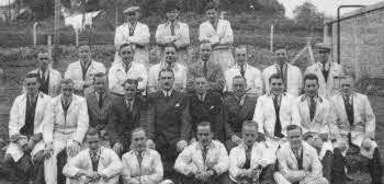 A group of local men who were employed at the Short & Harland fuselage production plant at Altona during the Second World War. Perhaps some rea