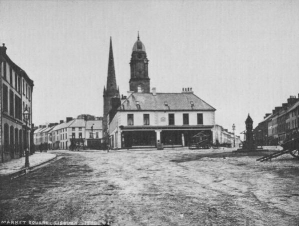 The Market Square, Lisburn in 1884.